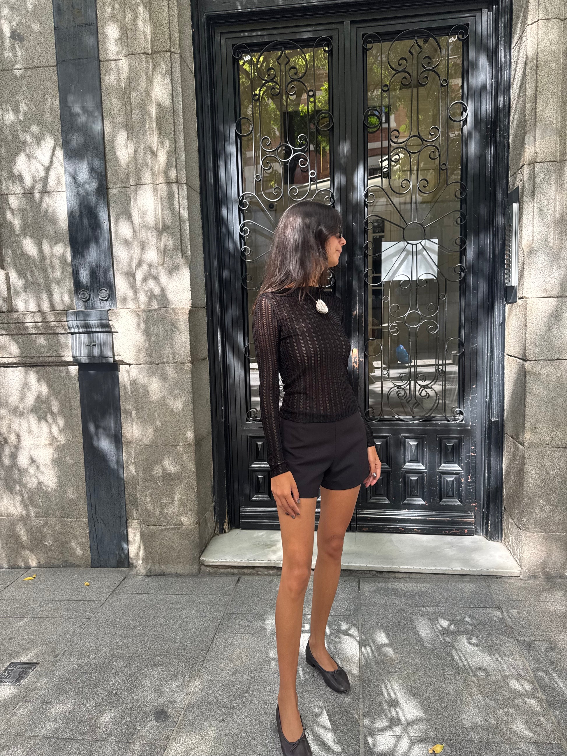 Black knit top