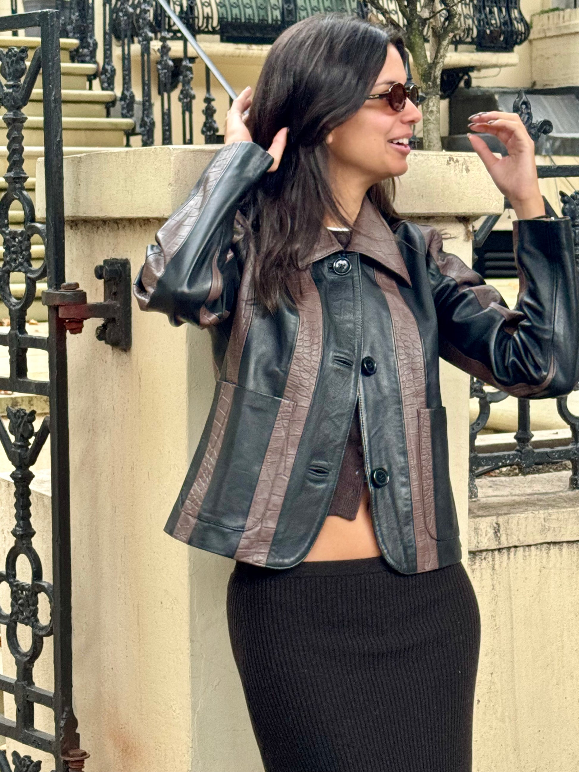 Brown wool skirt