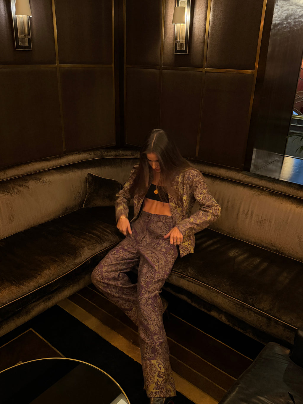 Purple patterned pants