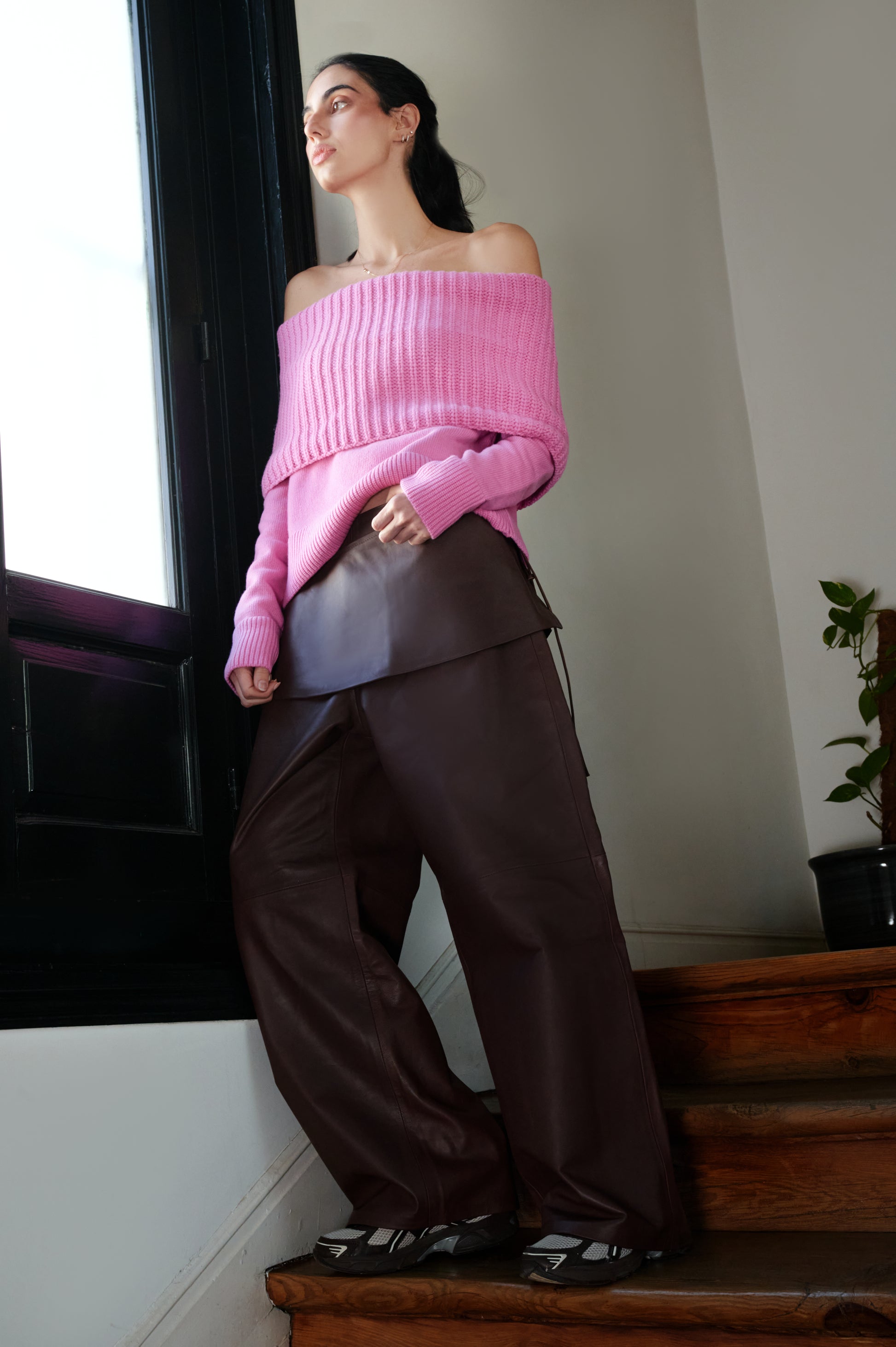 Harlow leather pants brown