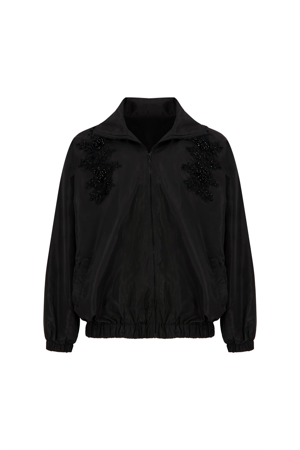 Embellished track jacket black