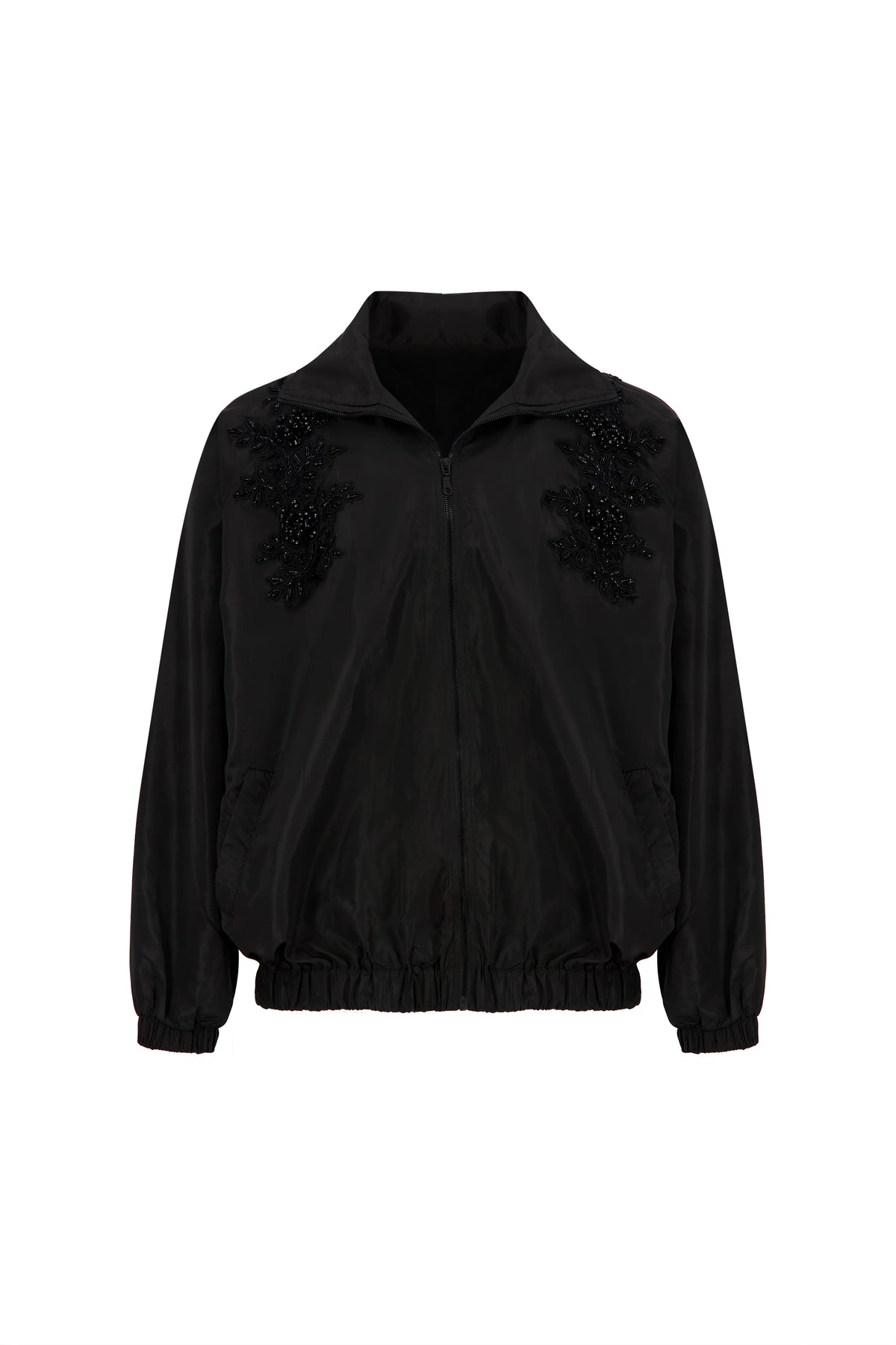 Embellished track jacket black