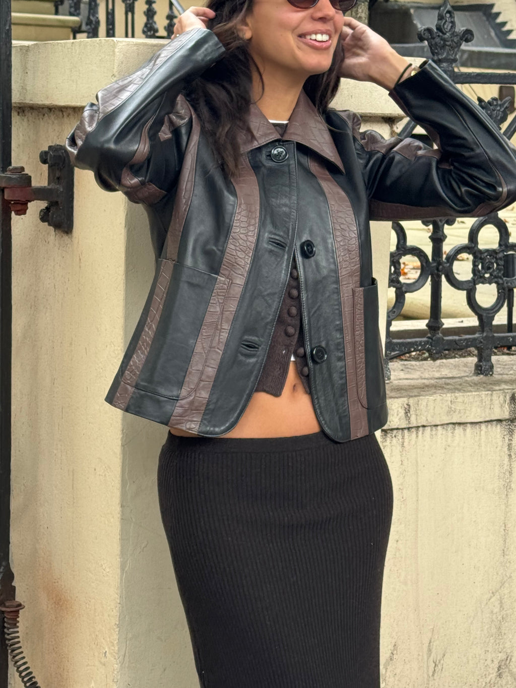 Brown wool skirt