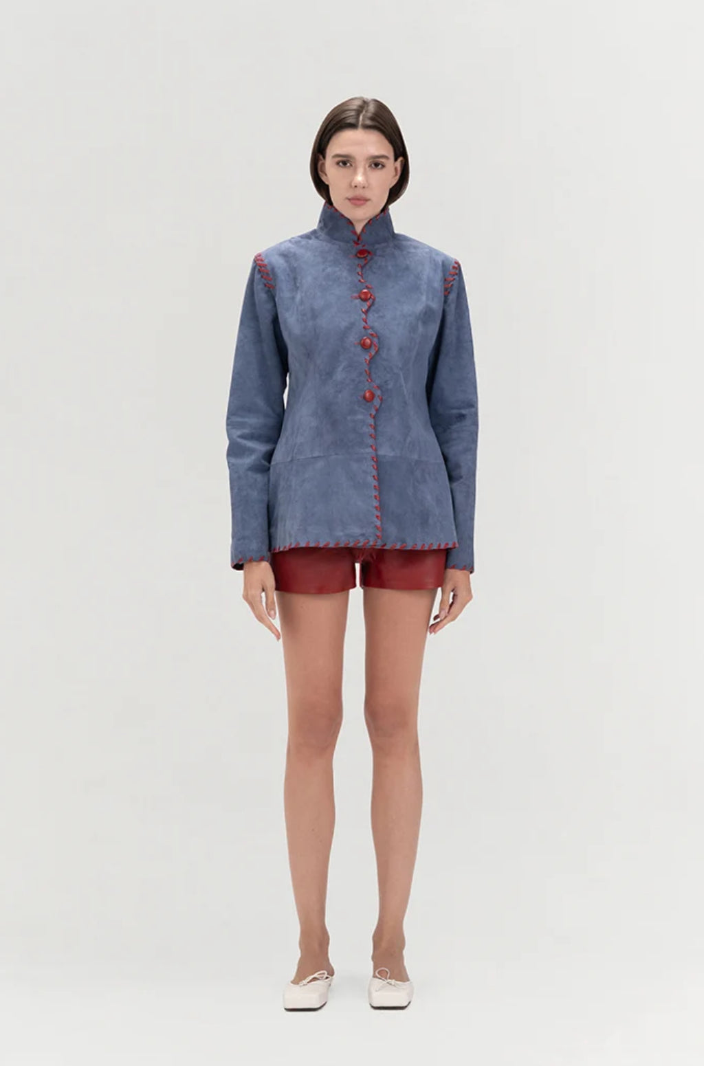 Audrey Suede Jacket Blue
