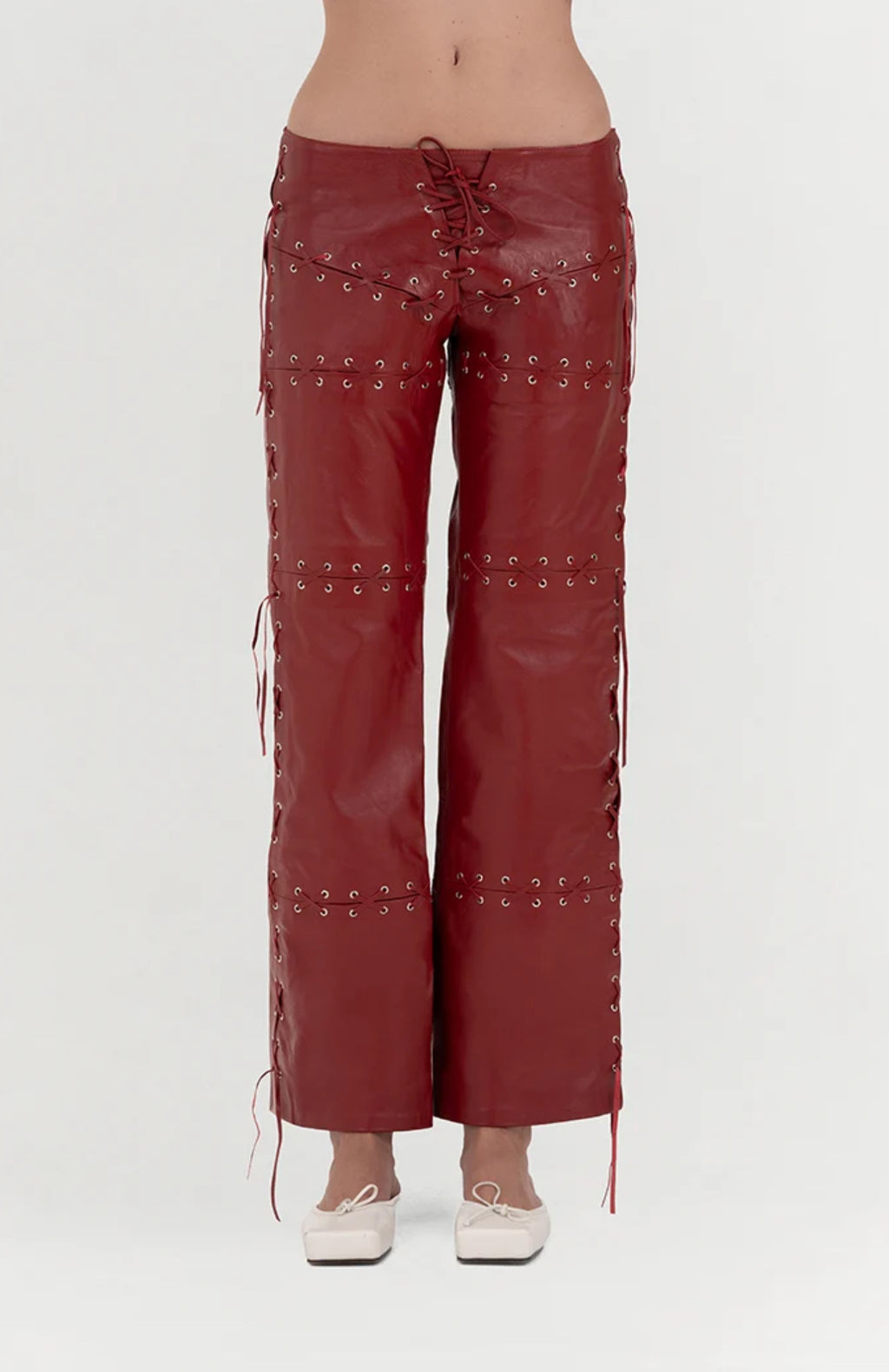 Phoebe Leather Pants Red