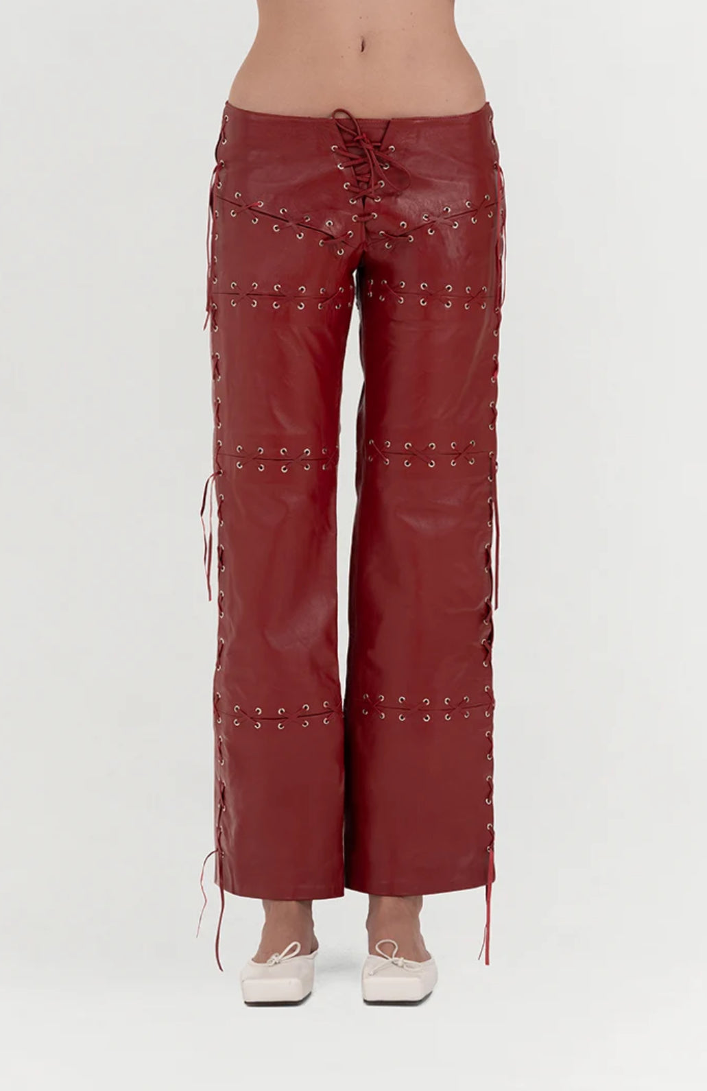 Phoebe Leather Pants Red