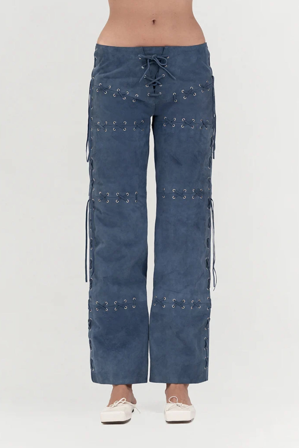 Phoebe Suede Pants Blue