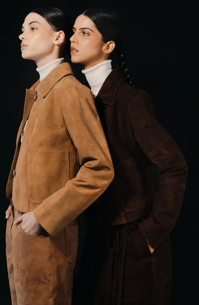 Harper suede jacket beige