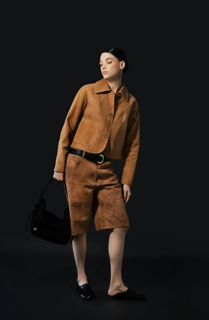 Harper suede jacket beige