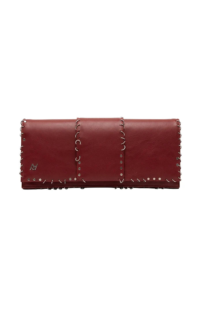 Annabelle II Leather Clutch Red