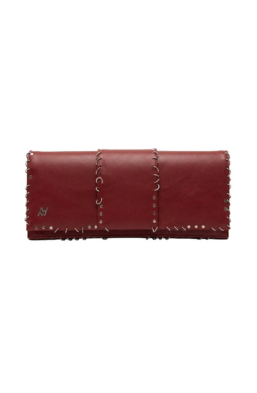 Annabelle II Leather Clutch Red