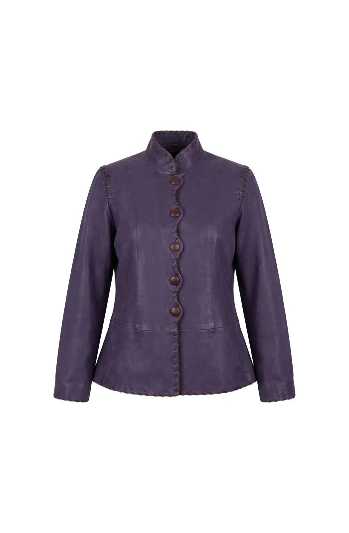 Audrey Leather Jacket Plum Purple