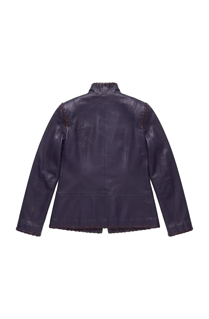 Audrey Leather Jacket Plum Purple