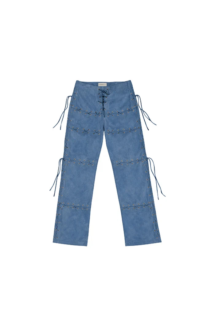 Phoebe Suede Pants Blue