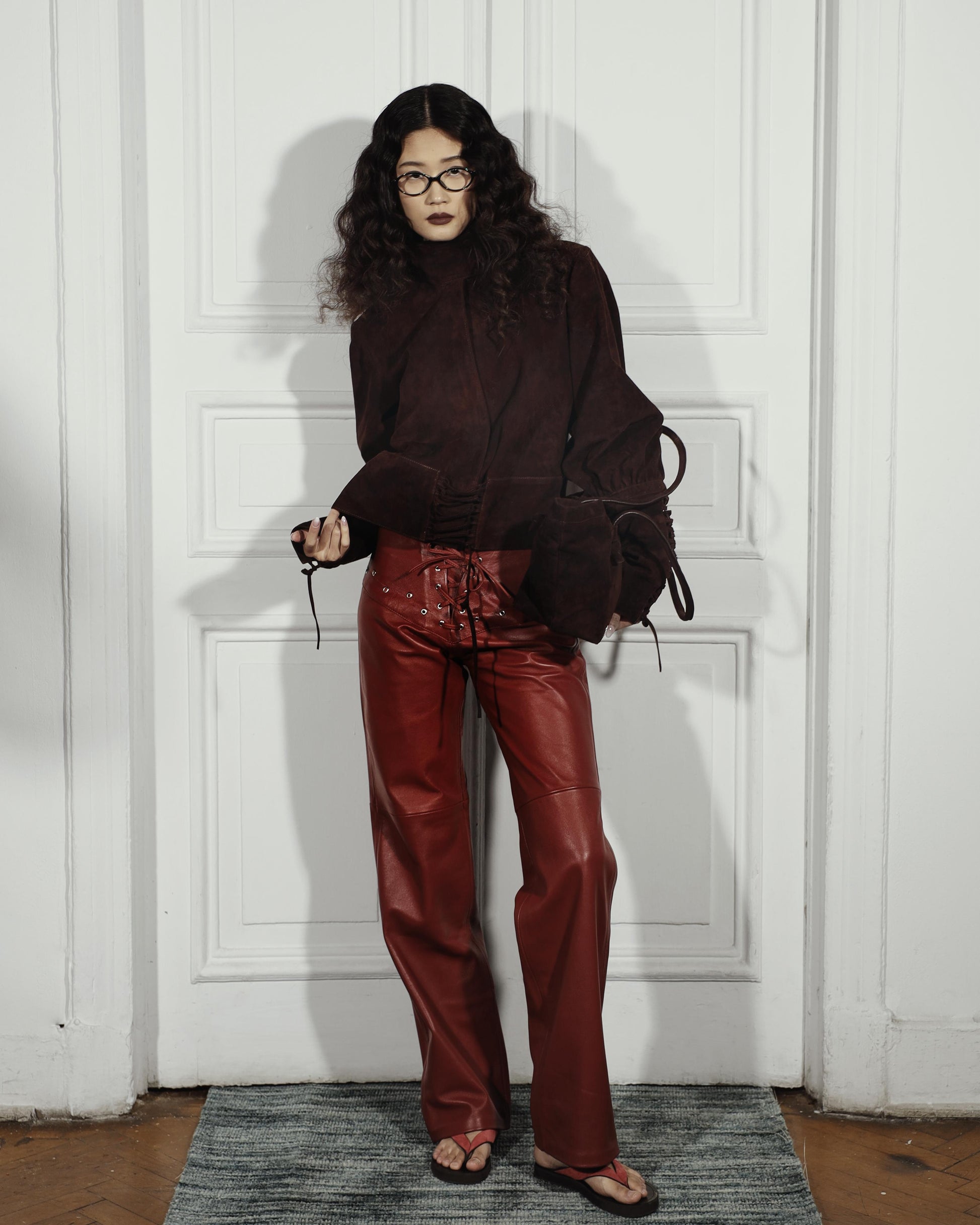 Red Jason leather pants