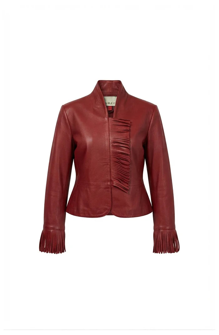 Ellie Leather Jacket Red