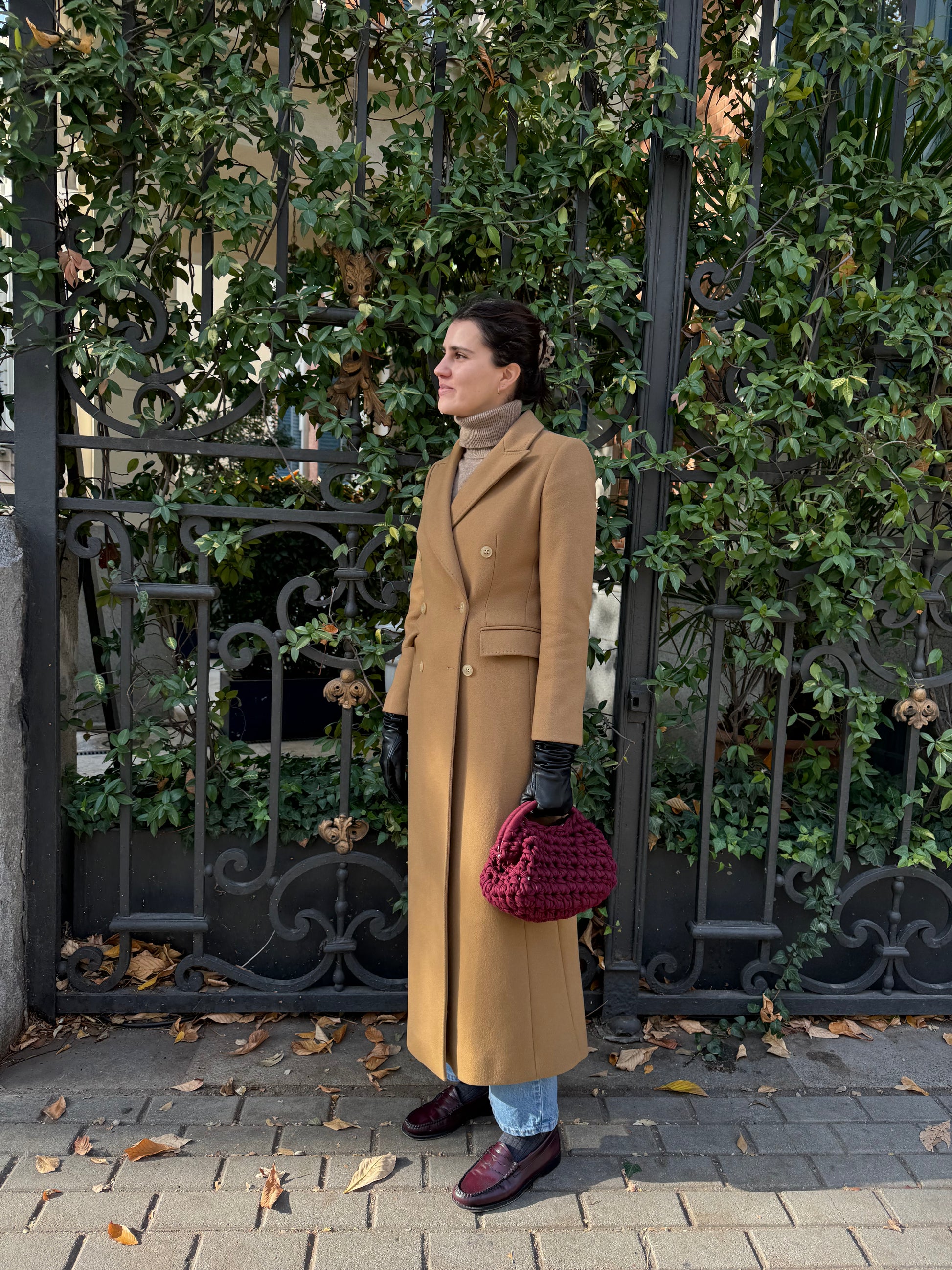 Burgundy clutch