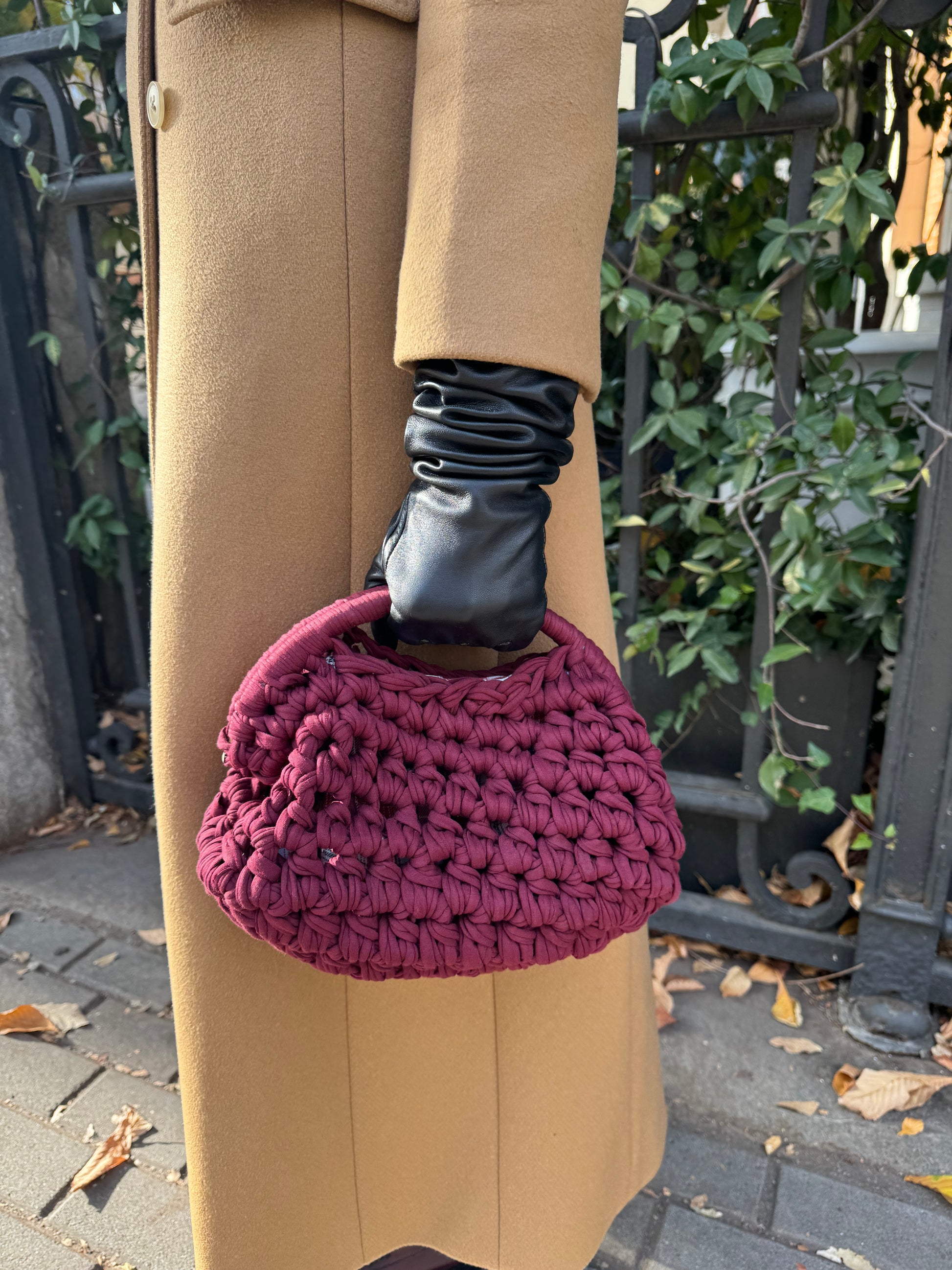 Burgundy clutch