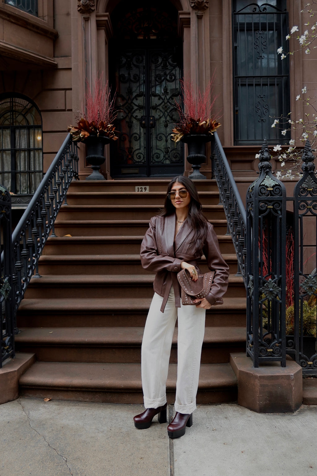 Brown leather jacket